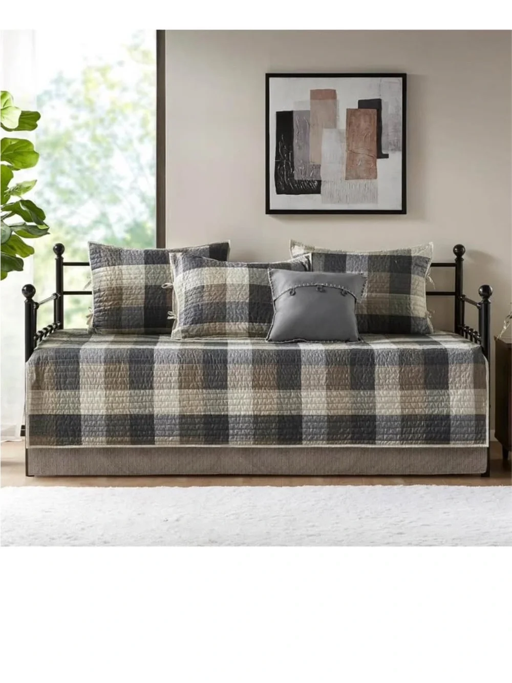 Madison Park Ridge Daybed Cover Set - Cabin Lodge Plaid Herringbone Print
